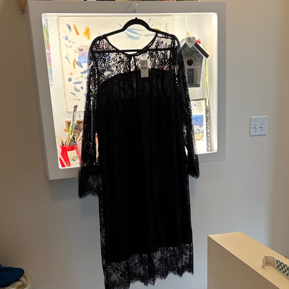Lane Bryant Black Lace Long Sleeve Dress